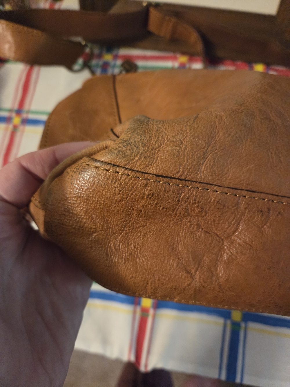 Fossil Tan and Brown Patchwork Leather Crossbody Bag - Picture 12 of 15